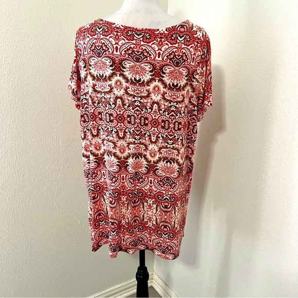 Artisan NY Women’s Scoop Neck Plus Size 1X Tunic Top Paisley Floral Print EUC - Picture 4 of 8